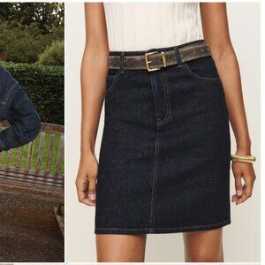 Reformation Mona Mid Rise Denim Skirt Blue - Size 25